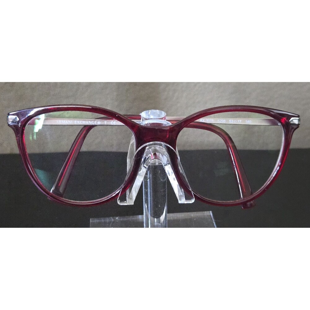 Armani Exchange Eyeglasses AX 3078 8298 Red Silver Cat Eye Frames Only 53-17-140